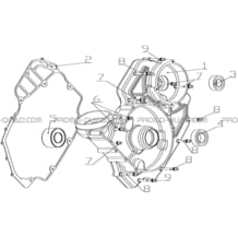 CARTER MOTEUR GAUCHE pour Hytrack All cylindrical All Years HY710S