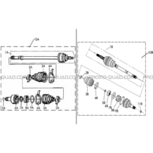 CARDANS AVANT GAUCHE   DROIT pour Hytrack All cylindrical All Years HY710S