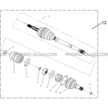 CARDAN AVANTGAUCHE    DROIT pour Hytrack All cylindrical All Years HY740STL