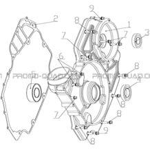 CARTER MOTEUR GAUCHE pour Hytrack Toutes les cylindrées Toutes les années HY740STL