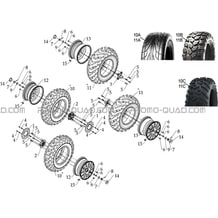 ENSEMBLE ROUES pour Hytrack Toutes les cylindrées Toutes les années HY810S