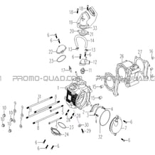 ENSEMBLE CULASSE   CYLINDRE pour Hytrack Toutes les cylindrées Toutes les années HY890 n serie x0188 a x0430