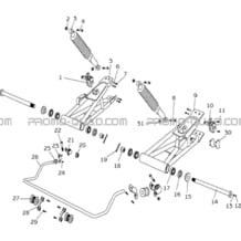 SUSPENSIONS ARRIERE pour Hytrack All cylindrical All Years HY890 n serie x0188 a x0430
