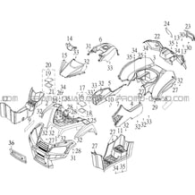 CARROSSERIE AVANT   DECORATION pour Hytrack All cylindrical All Years HY910IS