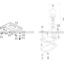 SYSTEME D ATTELAGE   SUPPORT TREUIL (ACCESSOIRES) pour Hytrack All cylindrical All Years HY910IS