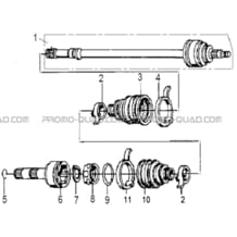 CARDAN DE ROUE 2 CANNELURES pour Hytrack Toutes les cylindrées Toutes les années JOBBER 1100 DMAXX FULL