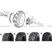 ROUES ARRIERE pour Hytrack Toutes les cylindrées Toutes les années JOBBER 300 4x2 4x4