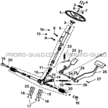 COLONNE DE DIRECTION pour Hytrack Toutes les cylindrées Toutes les années JOBBER 400 4x4