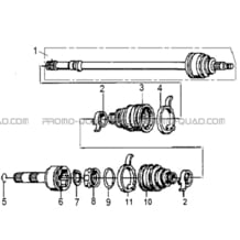 CARDAN DE ROUE 2 CANNELURES pour Hytrack Toutes les cylindrées Toutes les années JOBBER 700 MAXX