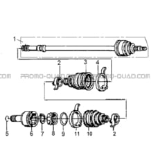 CARDAN DE ROUE 1 CANNELURE pour Hytrack Toutes les cylindrées Toutes les années JOBBER 700 MAXX