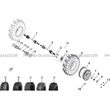 ROUES AVANT pour Hytrack Toutes les cylindrées Toutes les années JOBBER T-BOSS 500