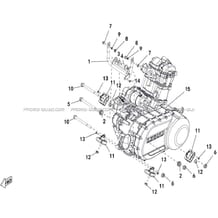 ENSEMBLE MOTEUR   SUPPORT MOTEUR pour Hytrack Toutes les cylindrées Toutes les années JOBBER T-BOSS 500