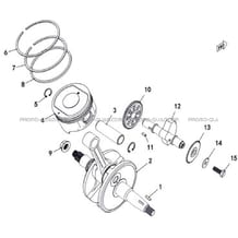 EMBIELLAGE   PISTON pour Hytrack Toutes les cylindrées Toutes les années JOBBER T-BOSS 500