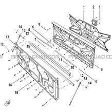 PORTE ARRIERE DE BENNE pour Hytrack All cylindrical All Years JOBBER T-BOSS 550