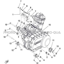 ENSEMBLE MOTEUR   SUPPORT MOTEUR pour Hytrack Toutes les cylindrées Toutes les années JOBBER T-BOSS 550