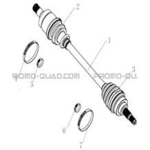 CARDAN ARRIERE GAUCHE pour Hytrack All cylindrical All Years MP4