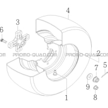 ROUES ARRIERE pour Toutes les cylindrées Toutes les années A50XL