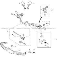 ENSEMBLE POIGNEE GAUCHE   PROTEGE-MAIN pour Toutes les cylindrées Toutes les années A550I A550I EPS