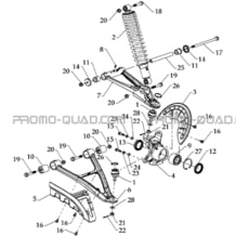 SUSPENSION AVANT GAUCHE pour Toutes les cylindrées Toutes les années R700 DRIFT