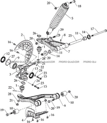 SUSPENSION AVANT DROITE pour Masai Toutes les cylindrées Toutes les années S600 CROSSOVER