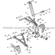 SUSPENSION AVANT GAUCHE pour Toutes les cylindrées Toutes les années S800 CROSSOVER