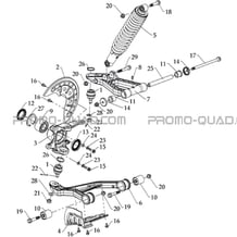 SUSPENSION AVANT DROITE pour Toutes les cylindrées Toutes les années S800 CROSSOVER