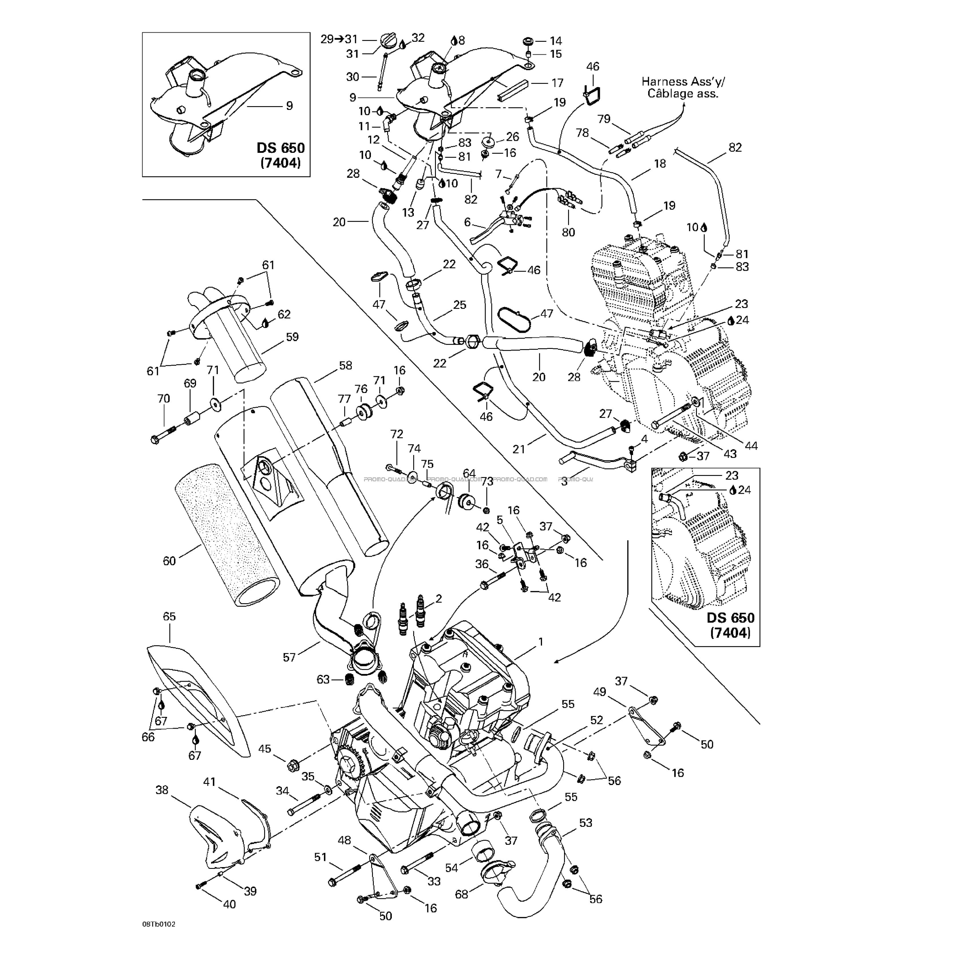 Système Échappement Et Moteur  Can-am  2001 Toutes les cylindrées  Original parts OEMSystème Échappement Et Moteur  Can-am  2001 Toutes les cylindrées  Original parts OEM