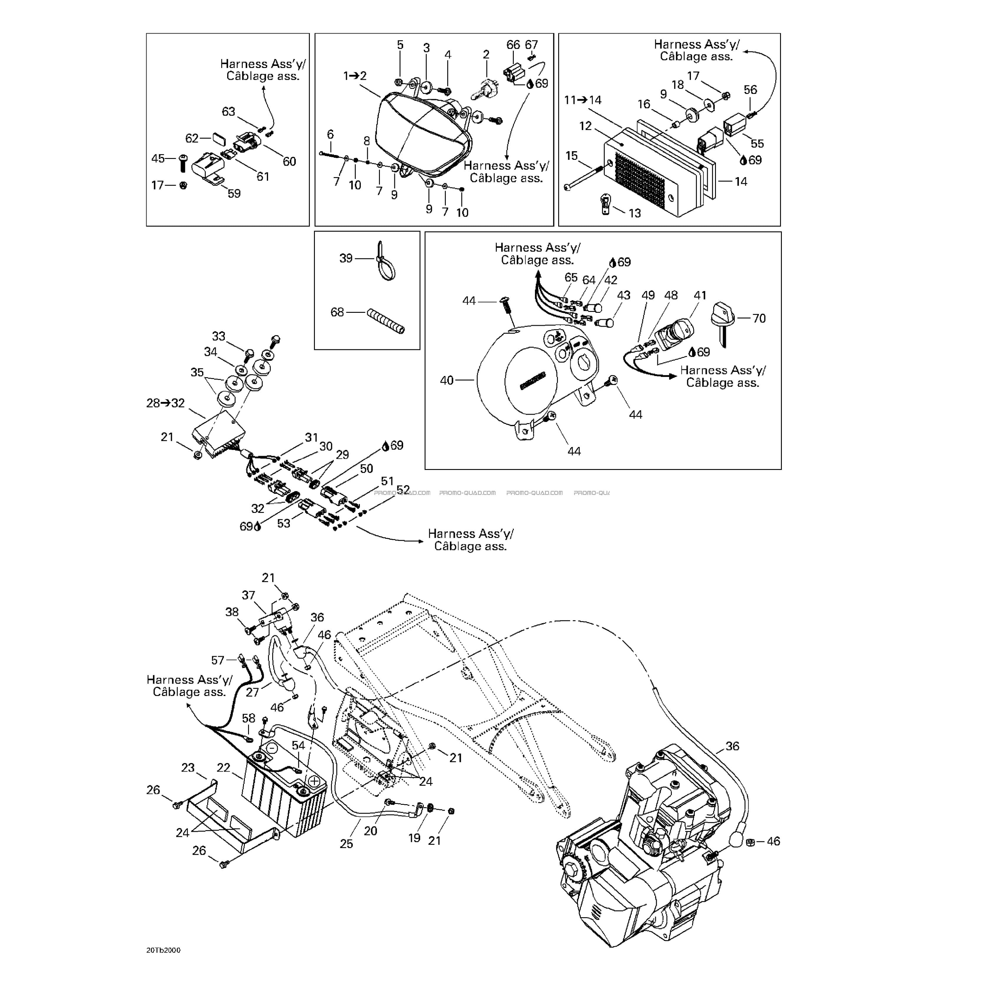 Système Électrique  Can-am  2001 Toutes les cylindrées  Original parts OEMSystème Électrique  Can-am  2001 Toutes les cylindrées  Original parts OEM