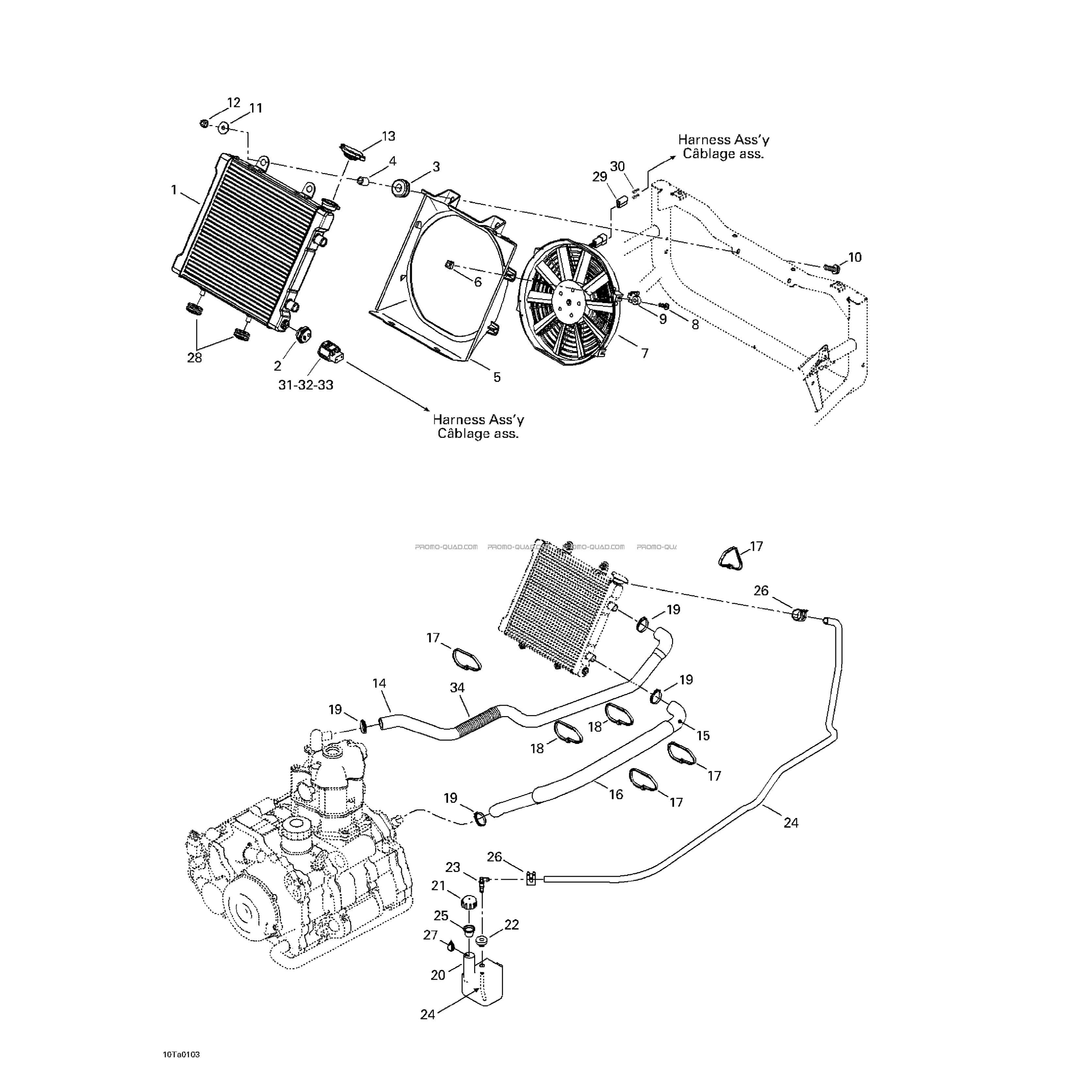 Système De Refroidissement  Can-am  2001 Toutes les cylindrées  Original parts OEMSystème De Refroidissement  Can-am  2001 Toutes les cylindrées  Original parts OEM