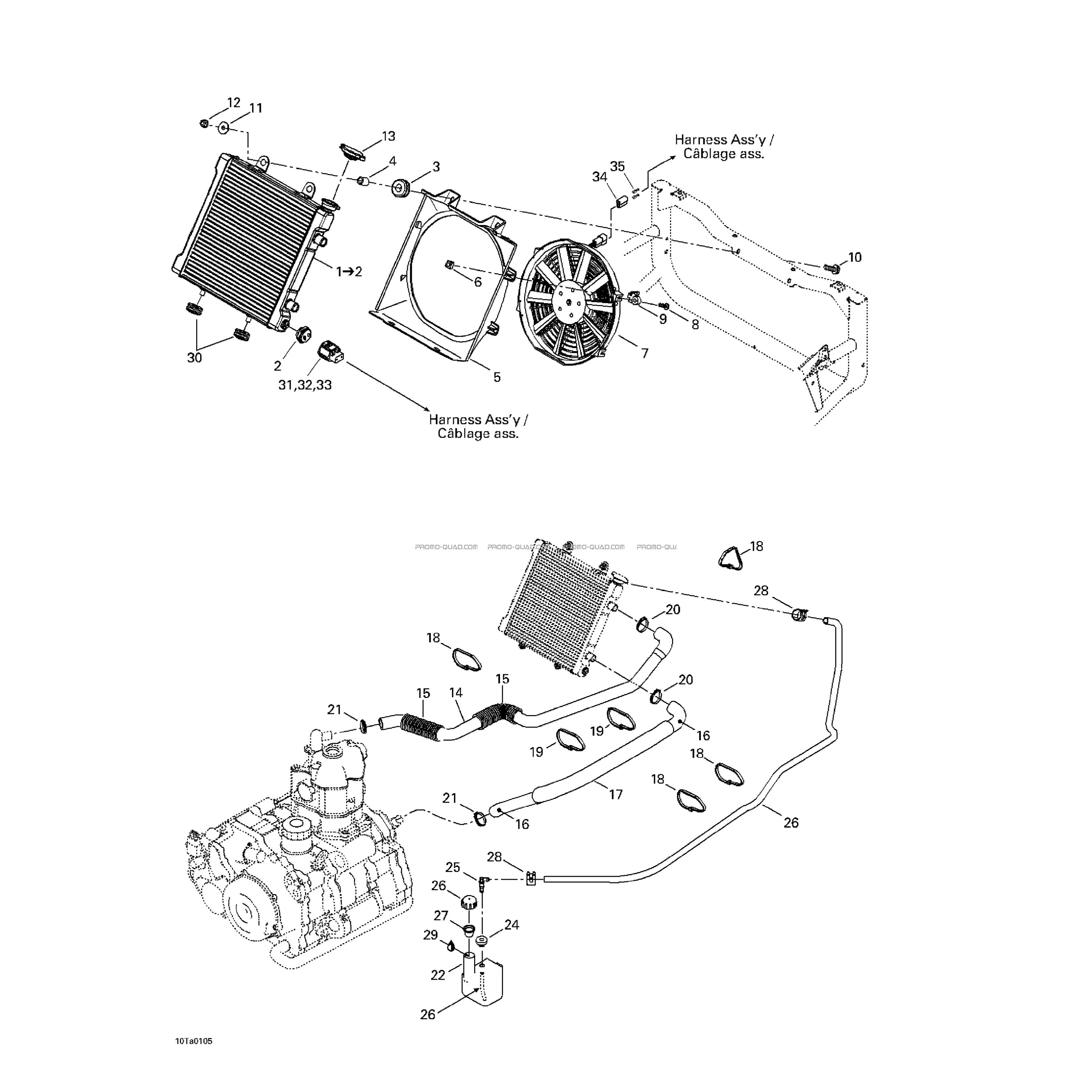 Système De Refroidissement  Can-am  2001 Toutes les cylindrées  Original parts OEMSystème De Refroidissement  Can-am  2001 Toutes les cylindrées  Original parts OEM