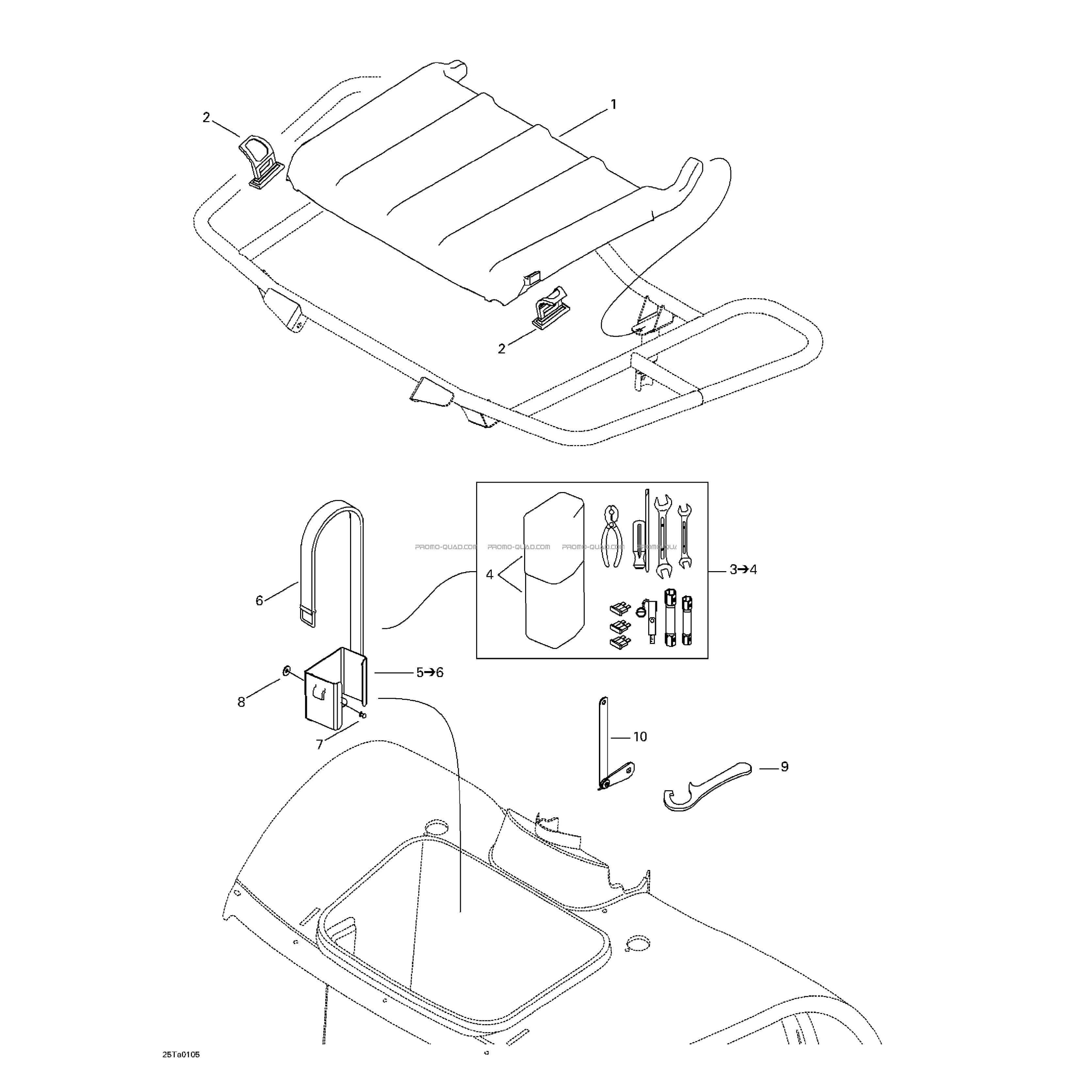 Compartiment Avant  Can-am  2001 Toutes les cylindrées  pièces OEMCompartiment Avant  Can-am  2001 Toutes les cylindrées  pièces OEM