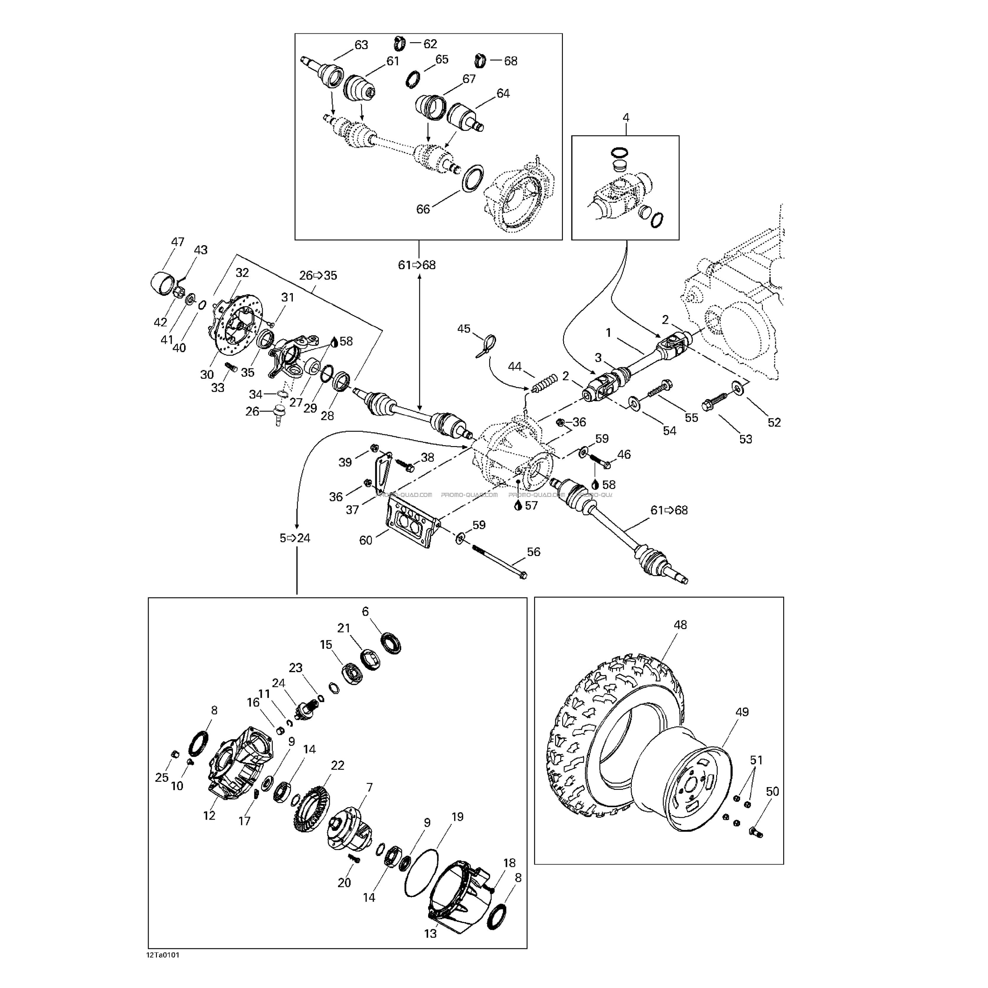 Système Entraînement Avant  Can-am  2001 Toutes les cylindrées  Original parts OEMSystème Entraînement Avant  Can-am  2001 Toutes les cylindrées  Original parts OEM