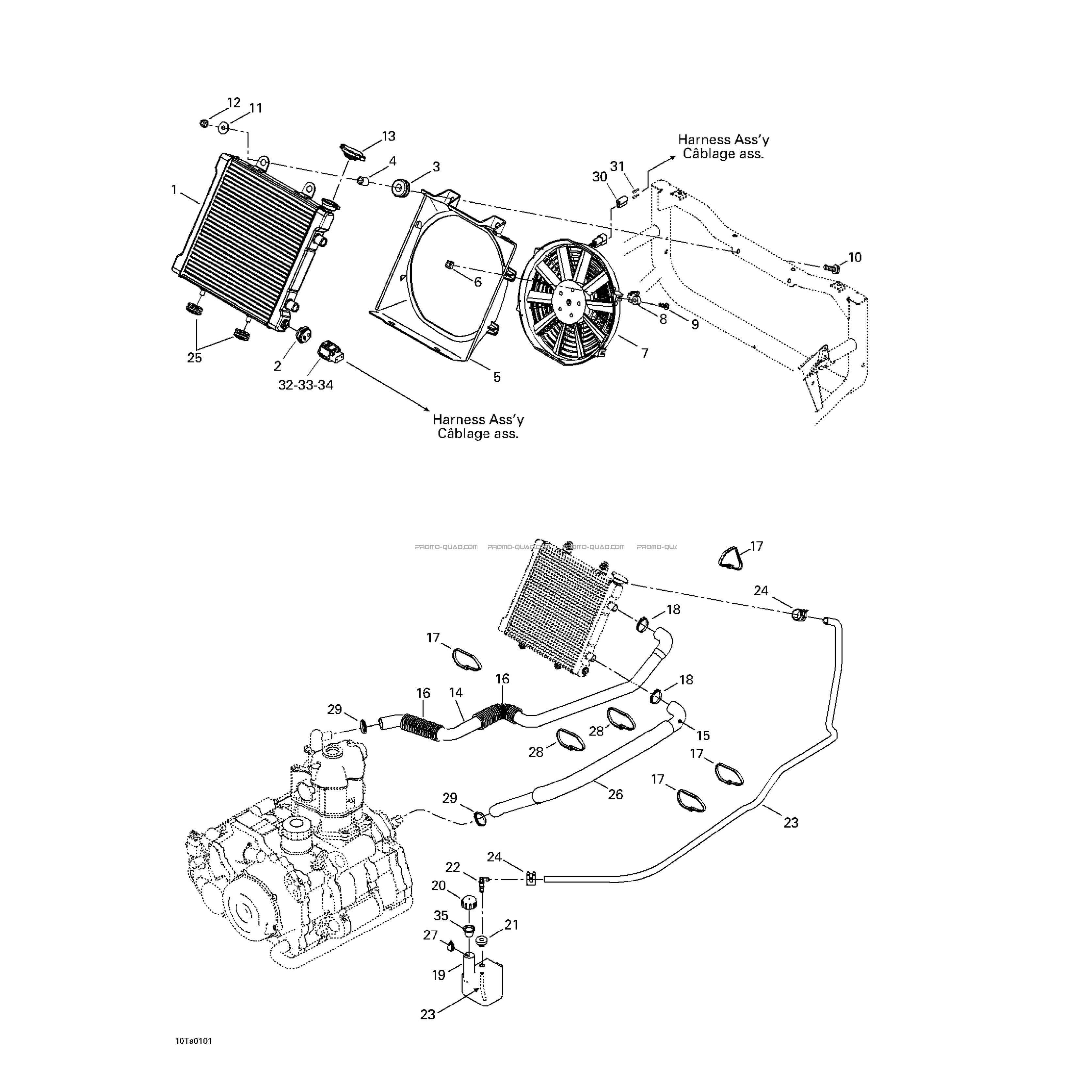 Système De Refroidissement  Can-am  2001 Toutes les cylindrées  Original parts OEMSystème De Refroidissement  Can-am  2001 Toutes les cylindrées  Original parts OEM