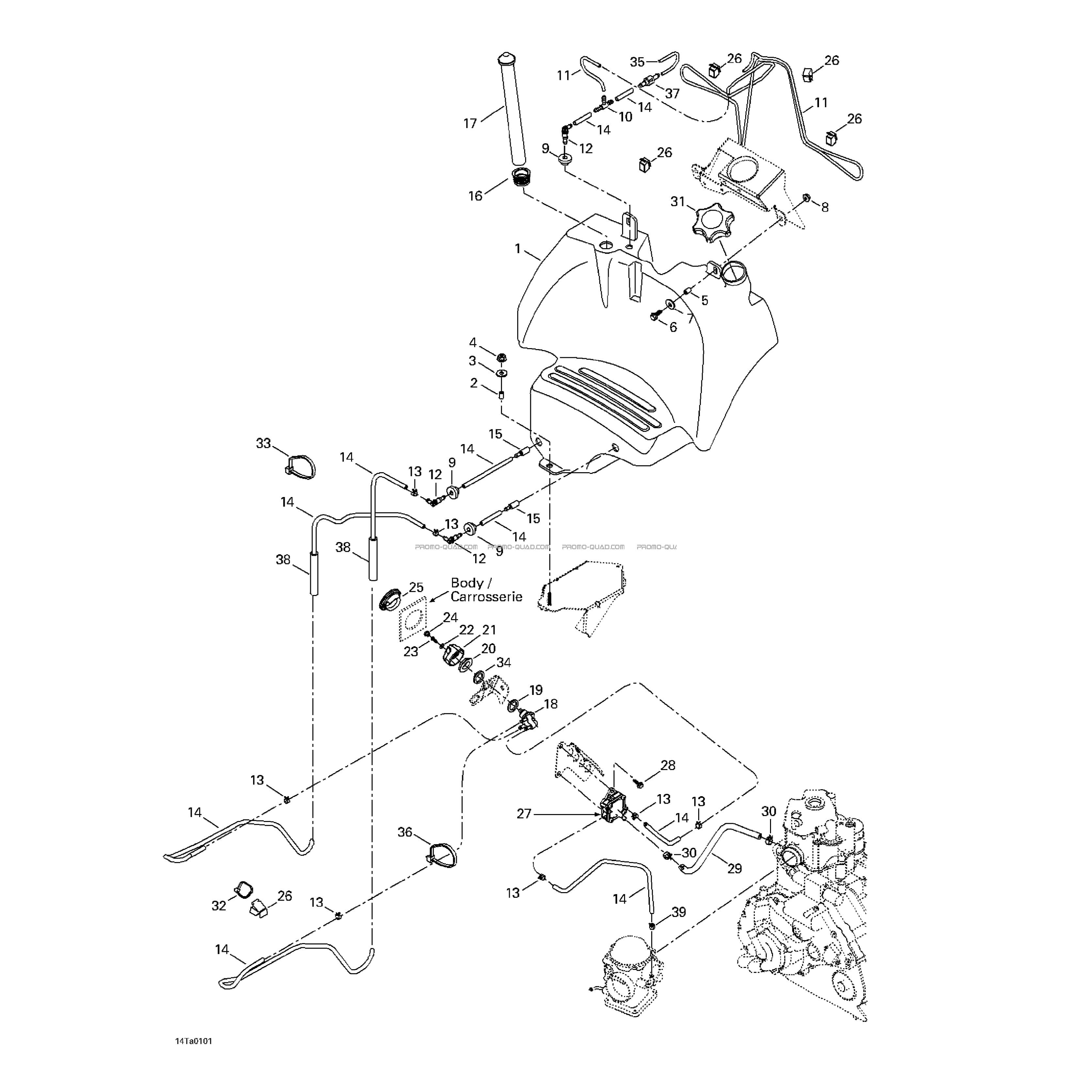 Réservoir Essence  Can-am  2001 Toutes les cylindrées  Original parts OEMRéservoir Essence  Can-am  2001 Toutes les cylindrées  Original parts OEM