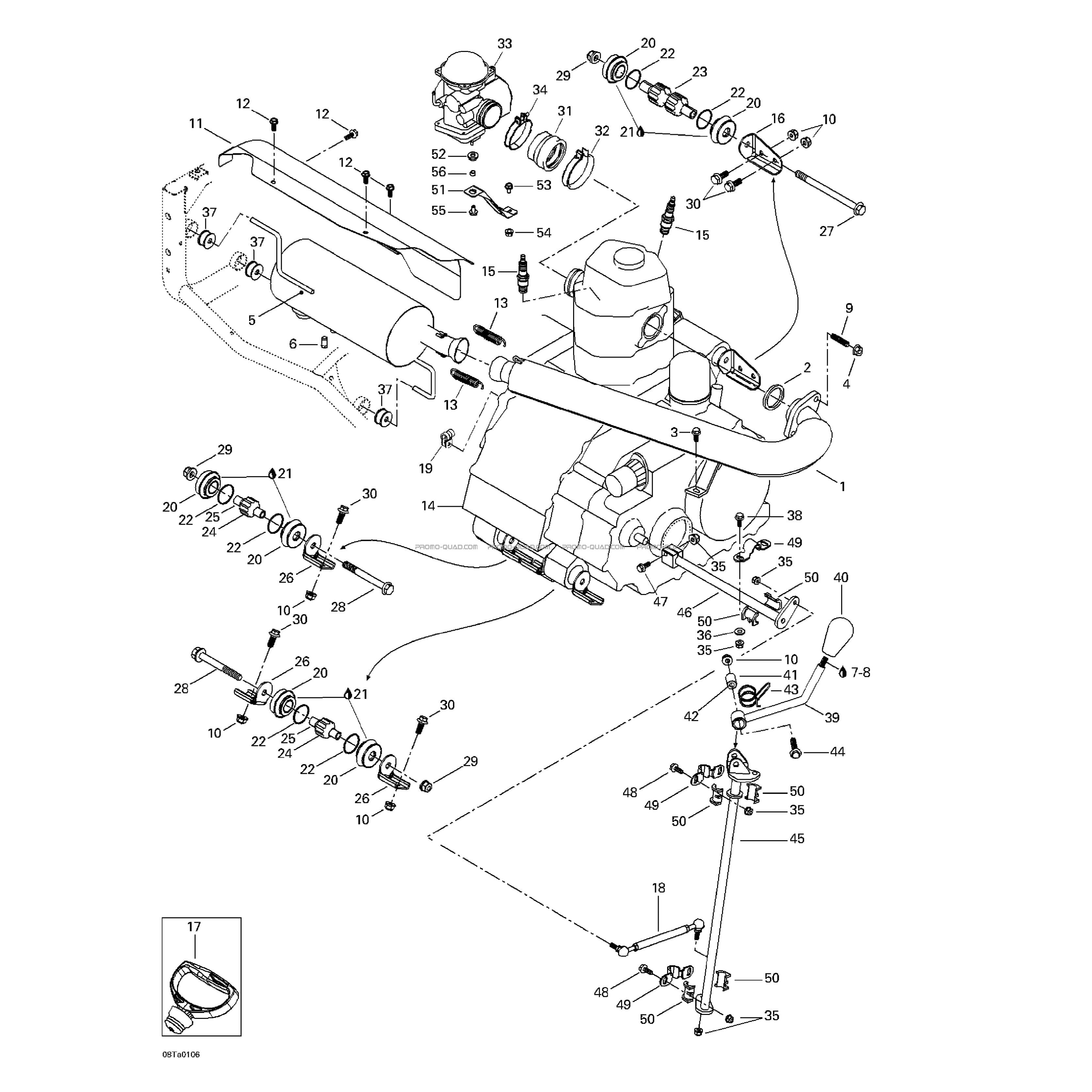 Système Échappement  Can-am  2001 Toutes les cylindrées  Original parts OEMSystème Échappement  Can-am  2001 Toutes les cylindrées  Original parts OEM