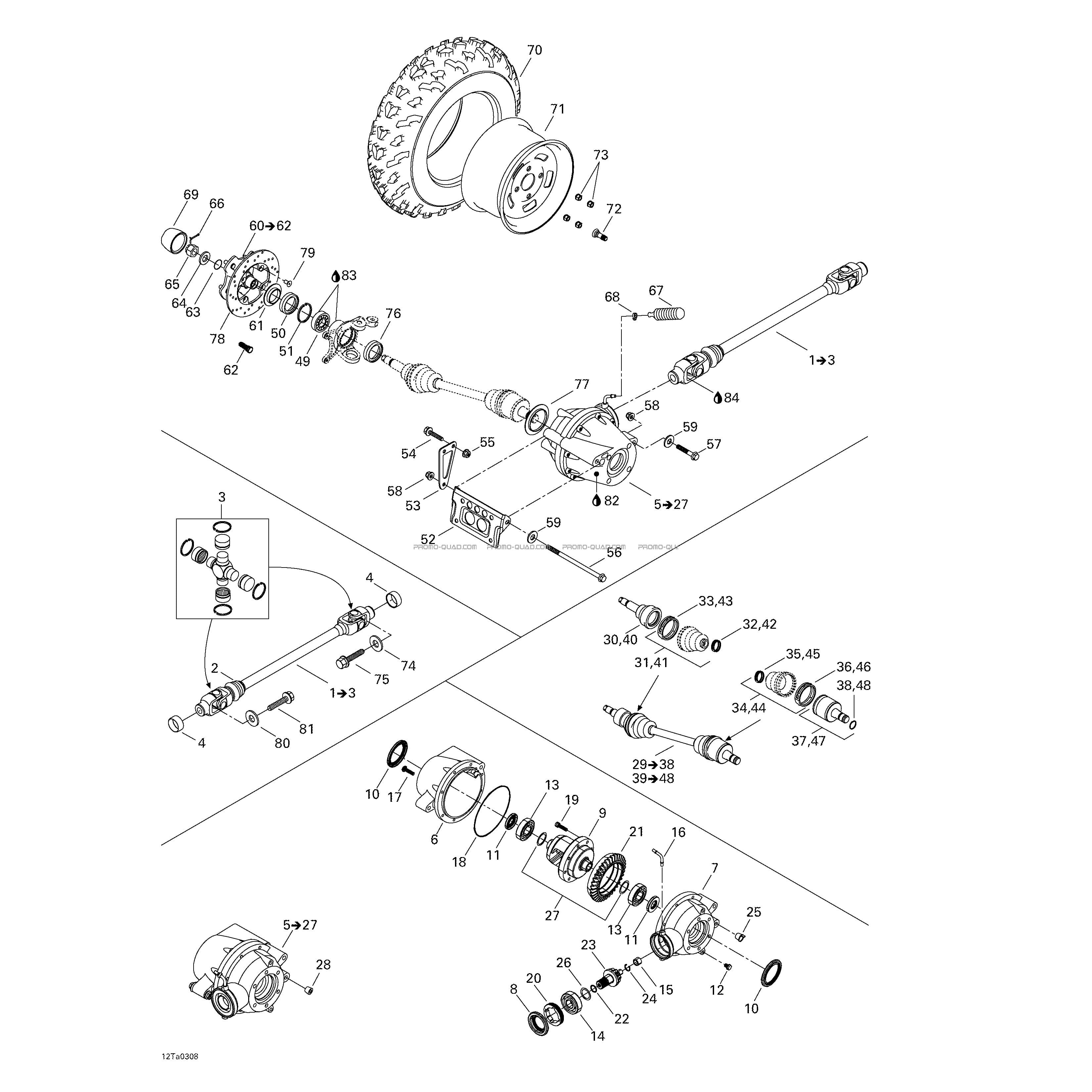 Système Entraînement Avant  Can-am  2003 Toutes les cylindrées  Original parts OEMSystème Entraînement Avant  Can-am  2003 Toutes les cylindrées  Original parts OEM