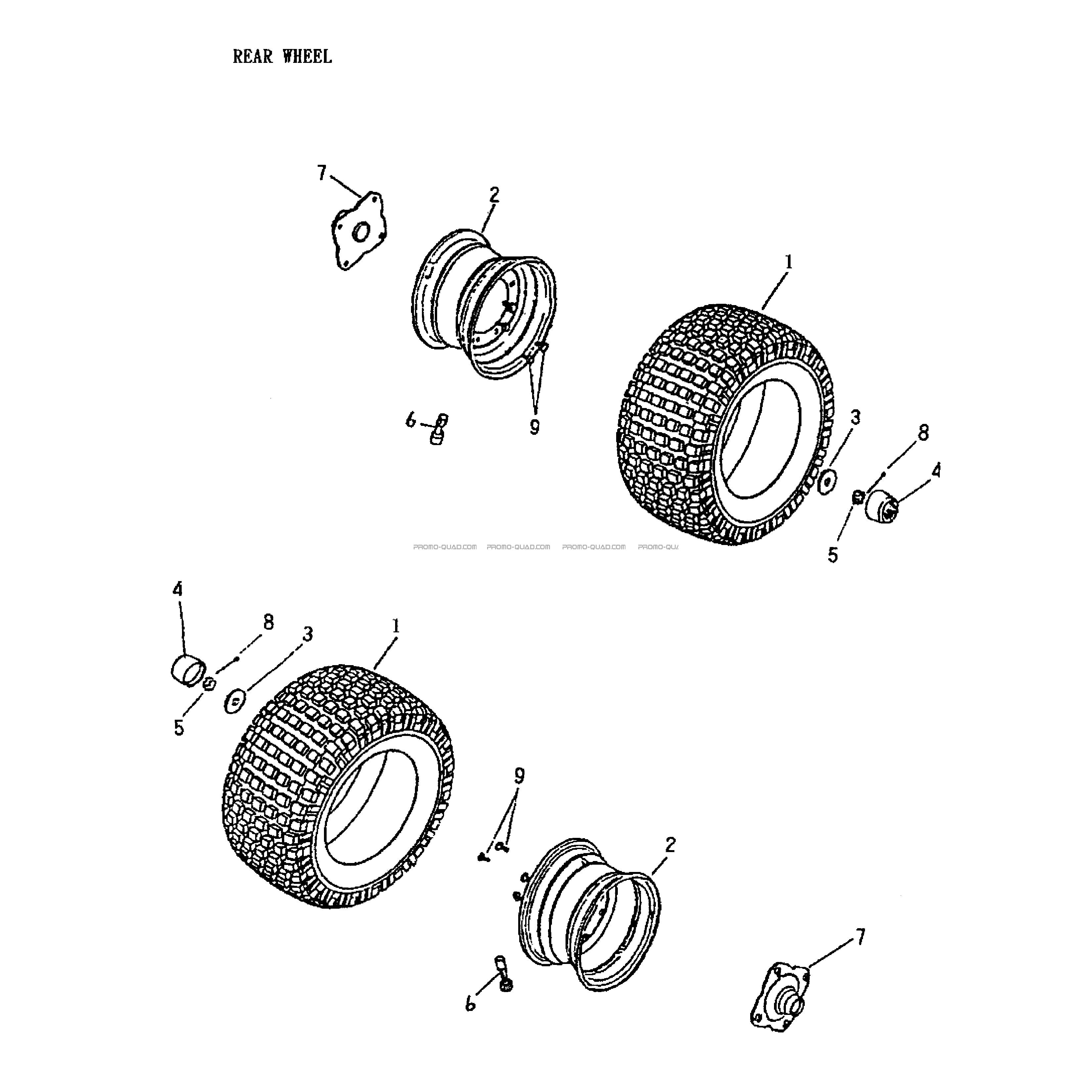 Roue Arrière  Can-am  2004 Toutes les cylindrées  pièces OEMRoue Arrière  Can-am  2004 Toutes les cylindrées  pièces OEM