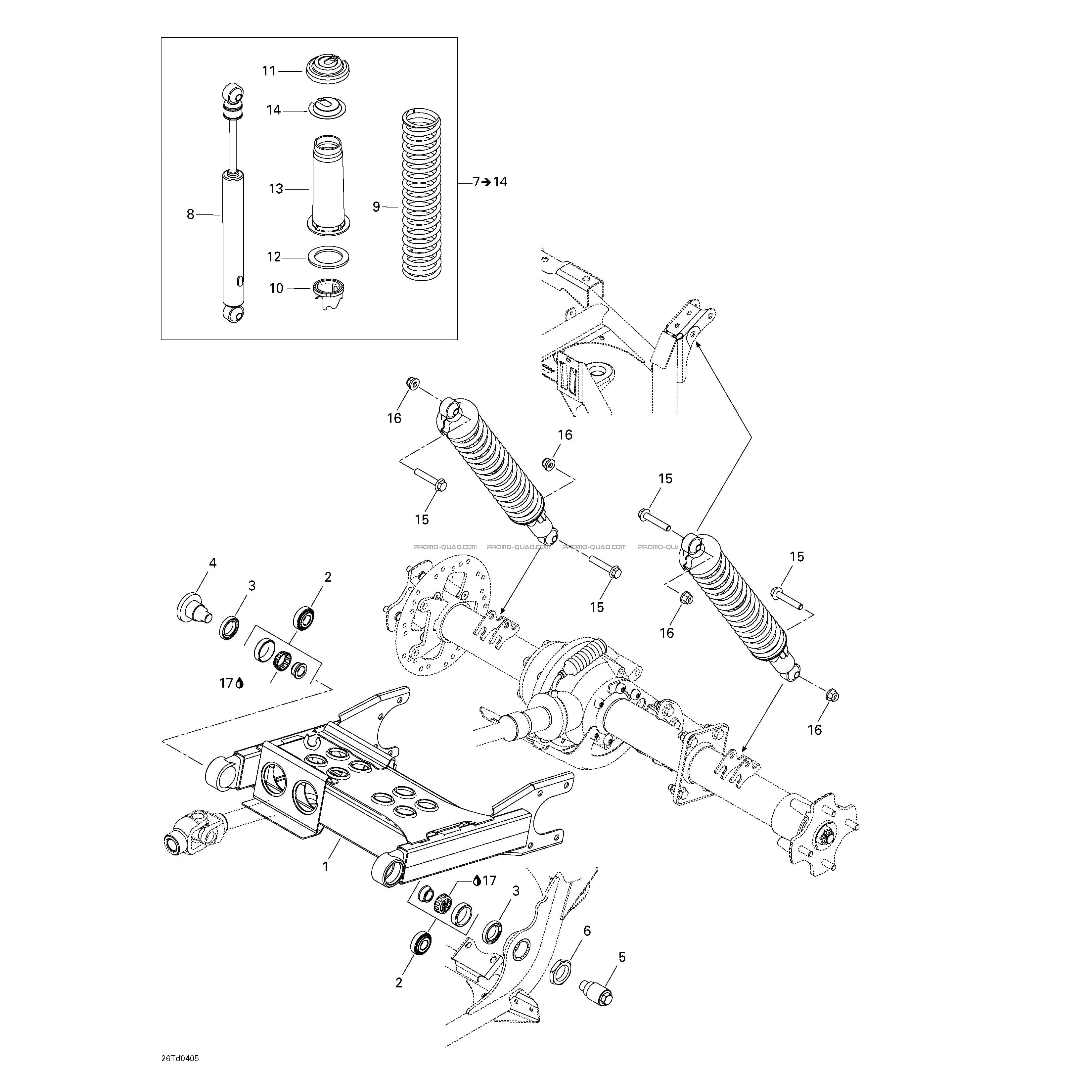 Suspension Arrière  Can-am  2004 Toutes les cylindrées  Original parts OEMSuspension Arrière  Can-am  2004 Toutes les cylindrées  Original parts OEM