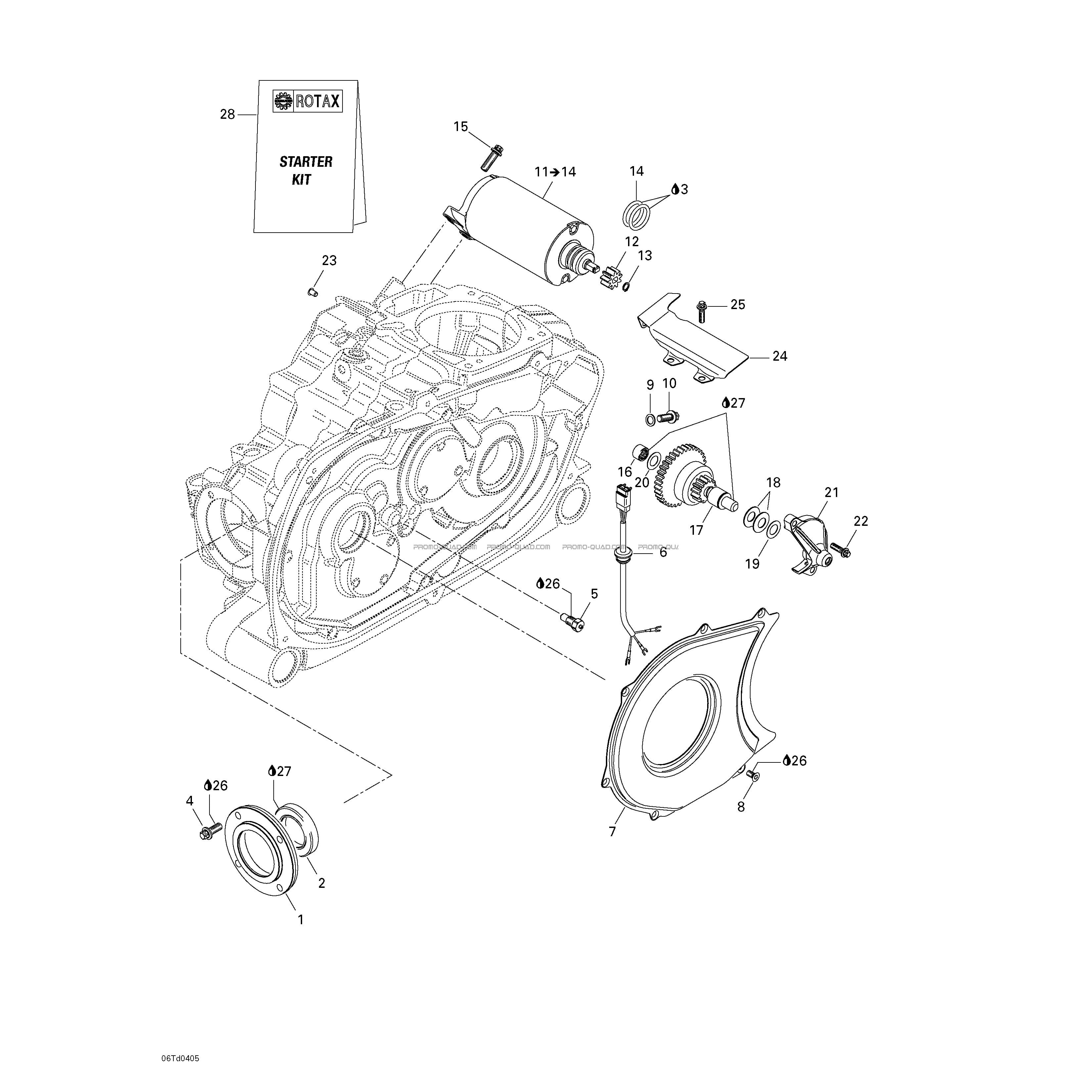 Démarreur Électrique  Can-am  2004 Toutes les cylindrées  Original parts OEMDémarreur Électrique  Can-am  2004 Toutes les cylindrées  Original parts OEM