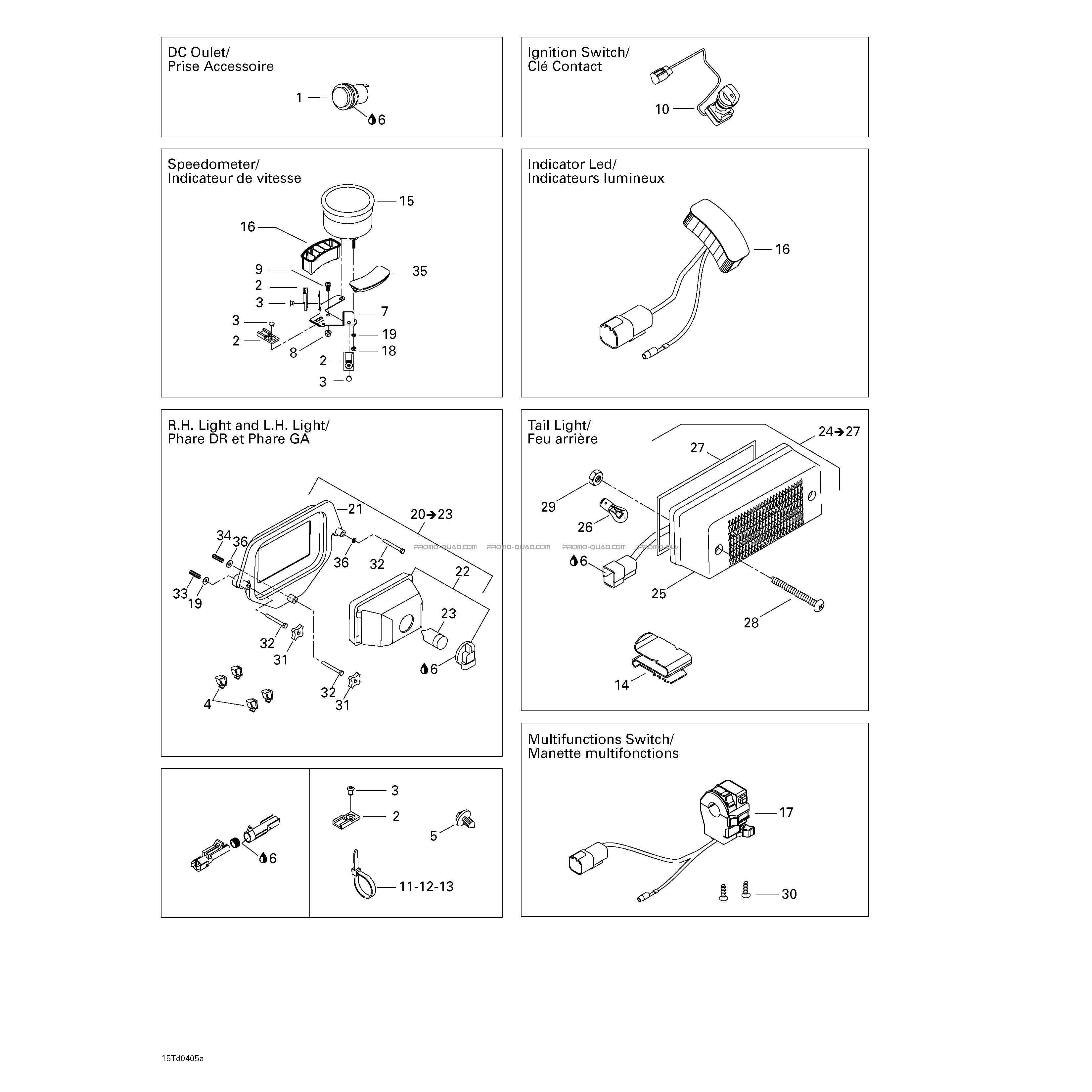 Accessoires Électriques  Can-am  2004 Toutes les cylindrées  Original parts OEMAccessoires Électriques  Can-am  2004 Toutes les cylindrées  Original parts OEM