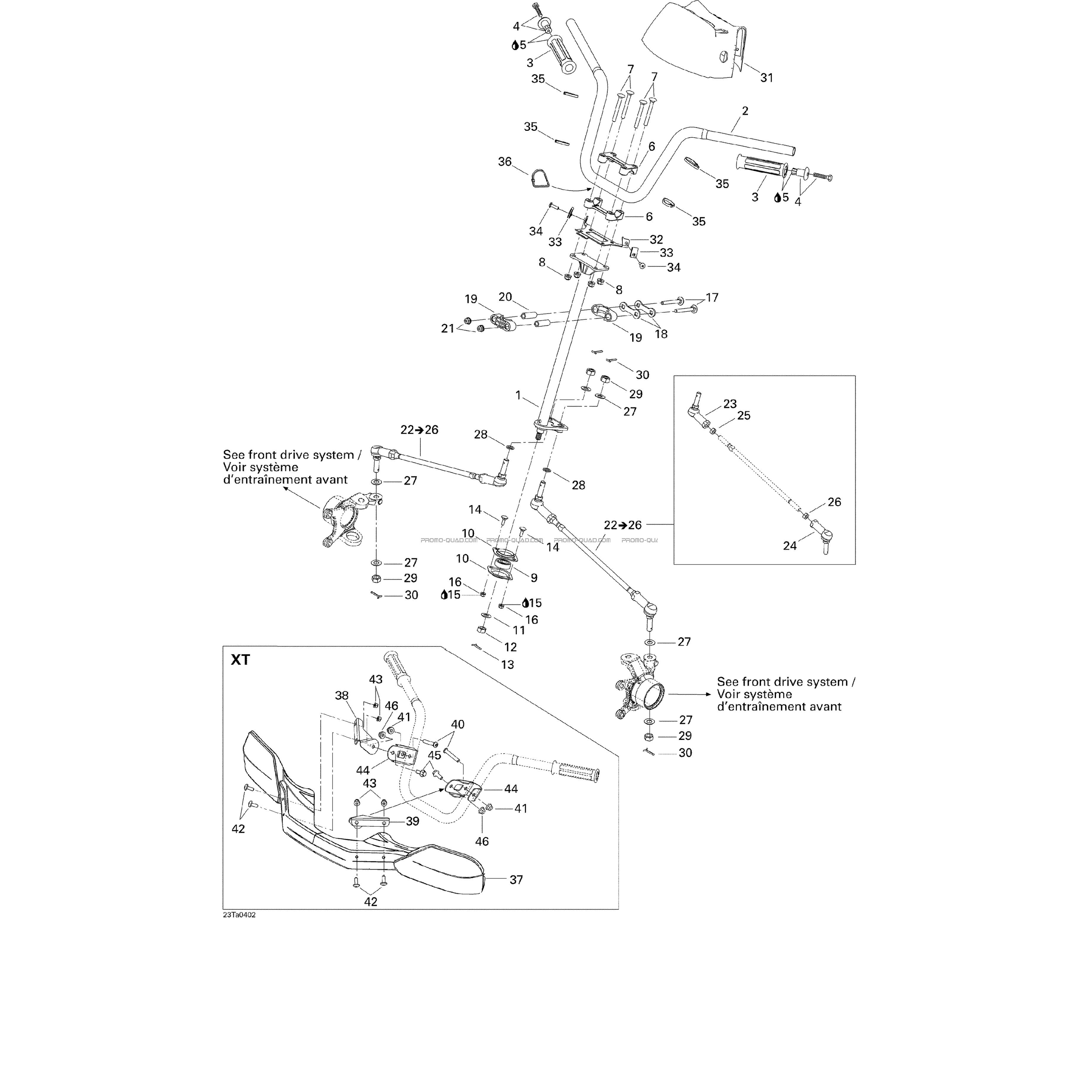 Système Direction  Can-am  2004 Toutes les cylindrées  pièces OEMSystème Direction  Can-am  2004 Toutes les cylindrées  pièces OEM