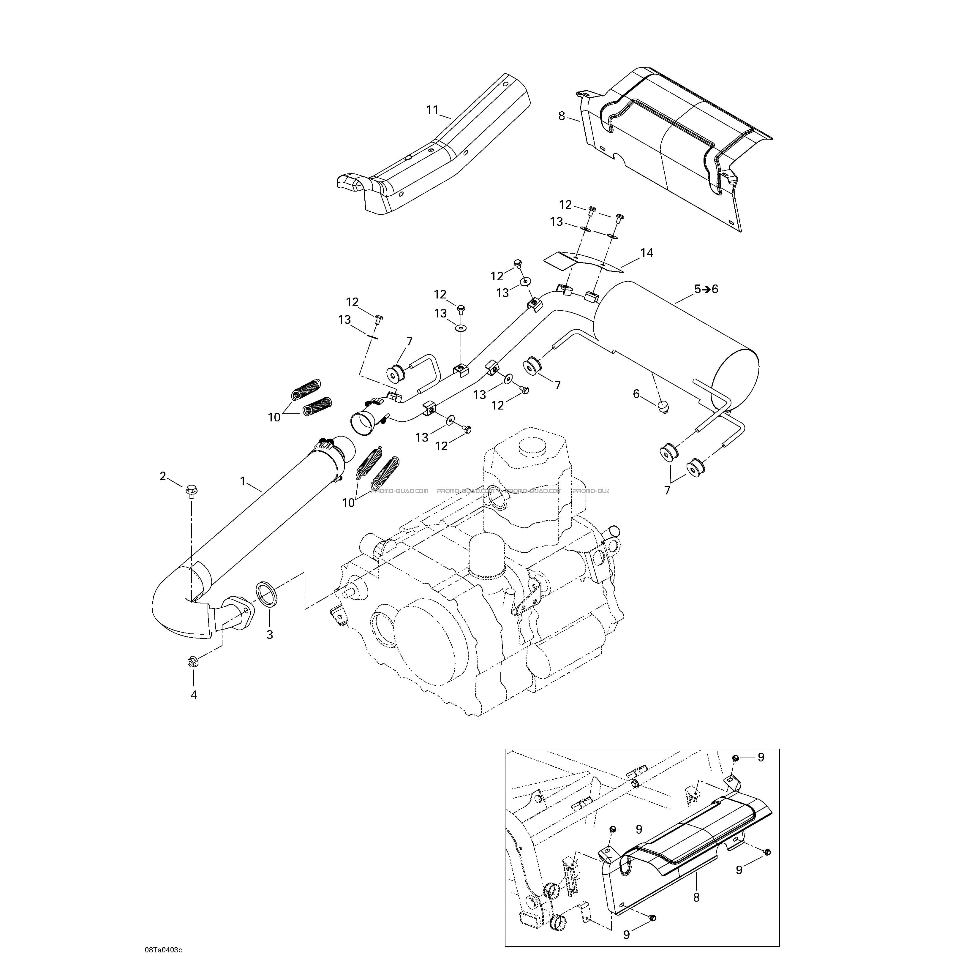 Système Échappement  Can-am  2004 Toutes les cylindrées  pièces OEMSystème Échappement  Can-am  2004 Toutes les cylindrées  pièces OEM