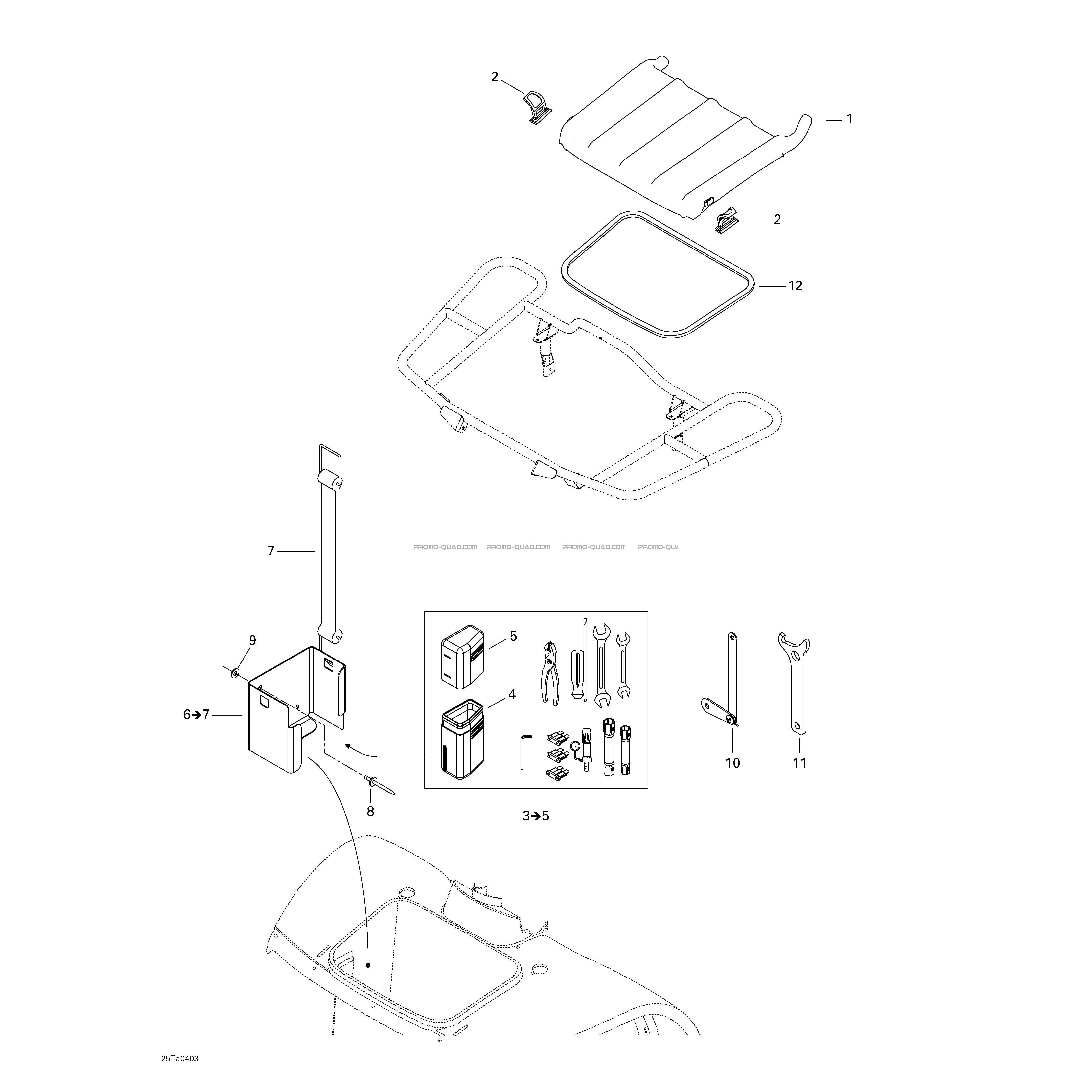 Compartiment Avant  Can-am  2004 Toutes les cylindrées  pièces OEMCompartiment Avant  Can-am  2004 Toutes les cylindrées  pièces OEM