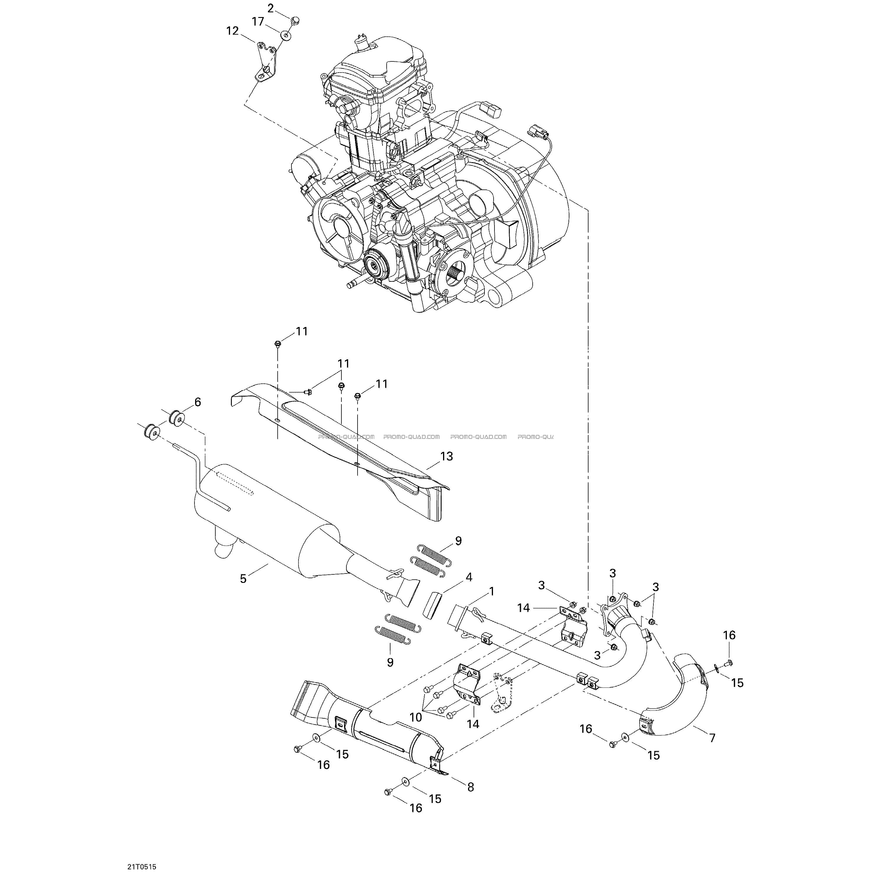 Système Échappement  Can-am  2005 Toutes les cylindrées  Original parts OEMSystème Échappement  Can-am  2005 Toutes les cylindrées  Original parts OEM