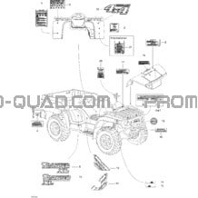 Décalques pour Can-am Toutes les cylindrées 2005 Traxter XL