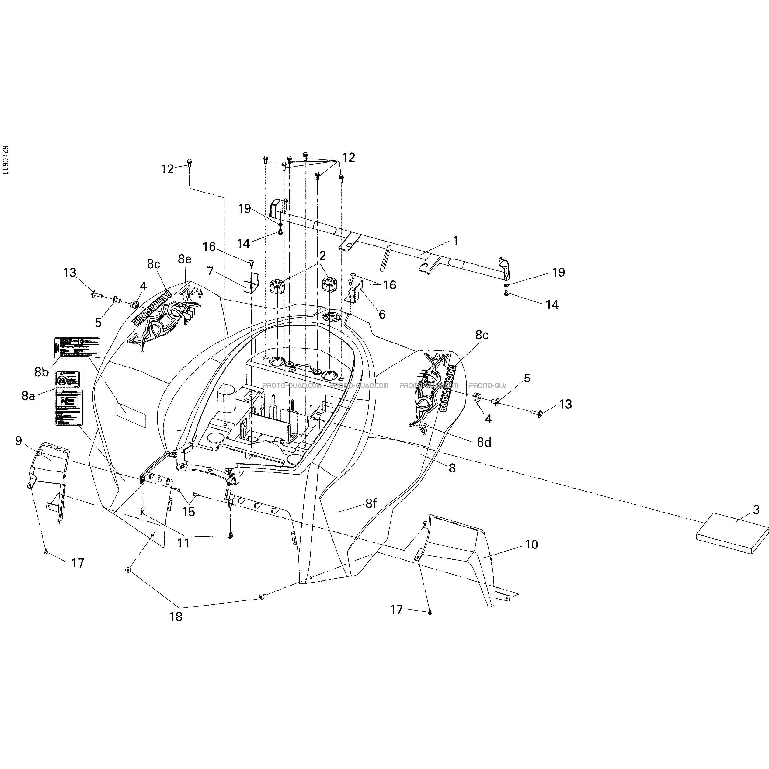 Aile Arrière  Can-am  2006 Toutes les cylindrées  Original parts OEM
