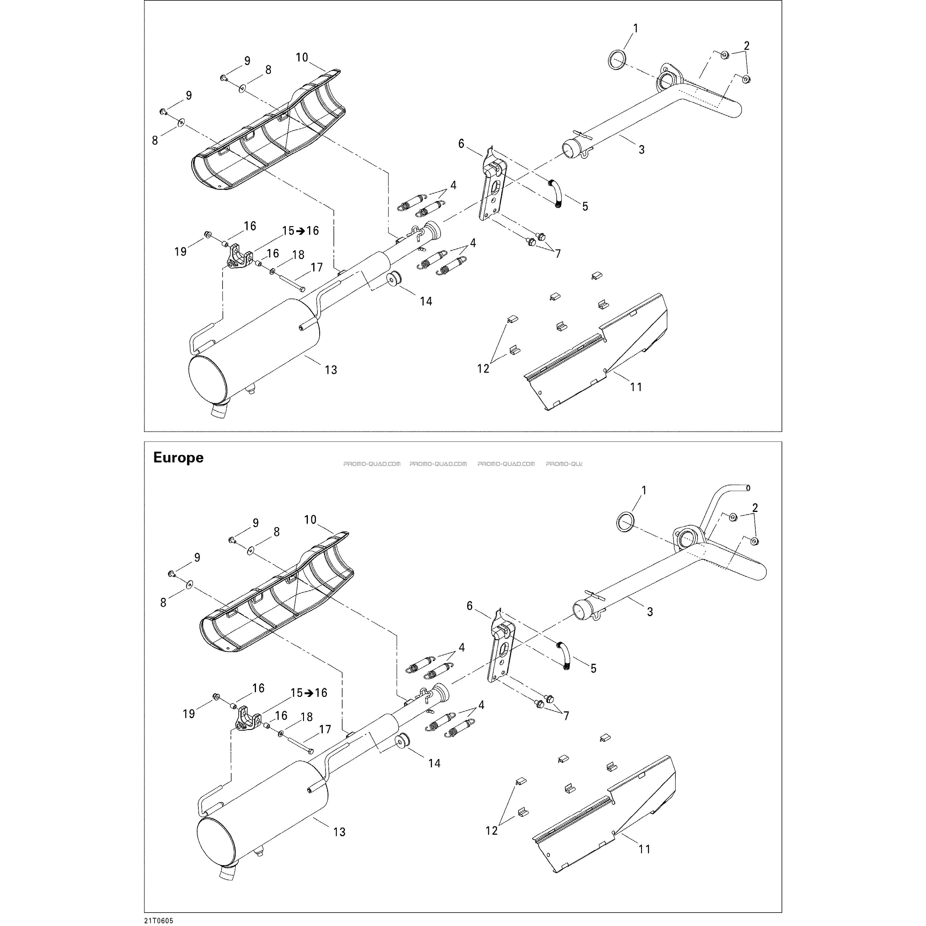 Système Échappement  Can-am  2006 Toutes les cylindrées  Original parts OEMSystème Échappement  Can-am  2006 Toutes les cylindrées  Original parts OEM