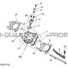 Culasse pour Can-am Toutes les cylindrées 2007 DS 250 NA   Inter
