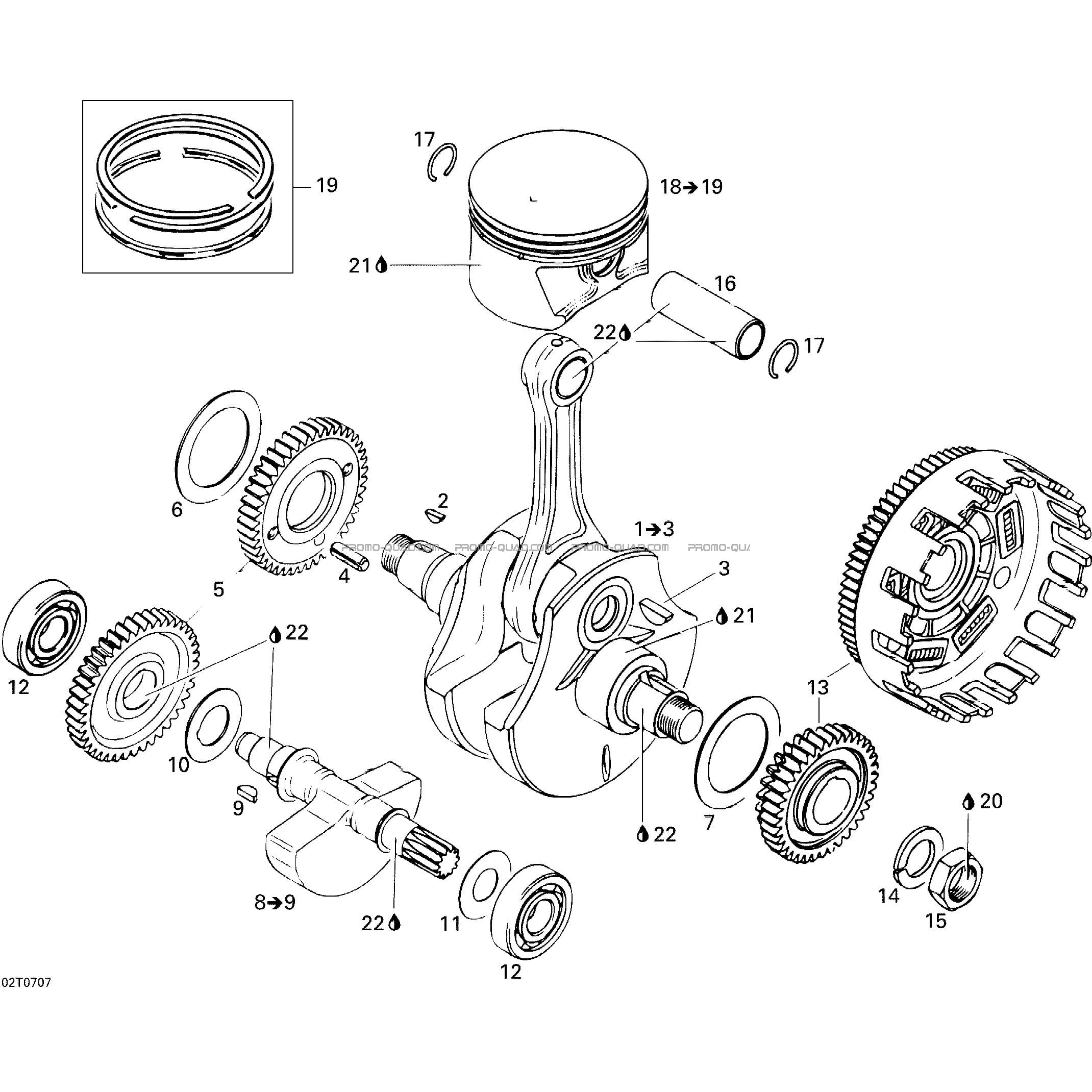Vilebrequin Et Pistons  Can-am  2007 Toutes les cylindrées  Original parts OEMVilebrequin Et Pistons  Can-am  2007 Toutes les cylindrées  Original parts OEM