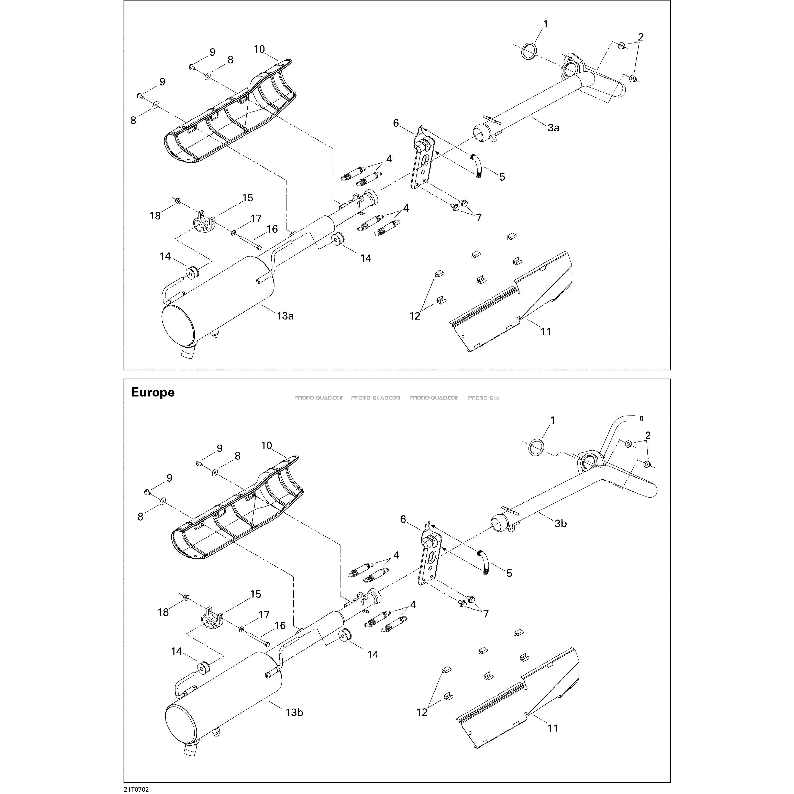 Système Échappement  Can-am  2007 Toutes les cylindrées  Original parts OEMSystème Échappement  Can-am  2007 Toutes les cylindrées  Original parts OEM
